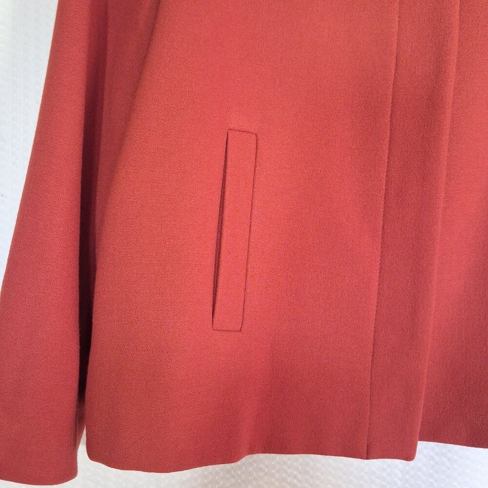 Zara Basic Burnt Orange Crop Jacket Snap Front Lo… - image 3